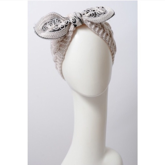 Ivory bow headband - Picture 6 of 7